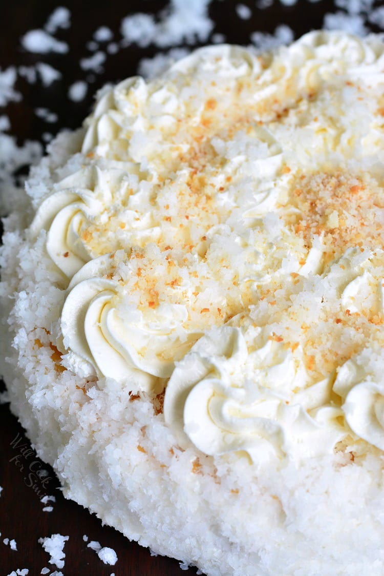 ULTIMATE Coconut Cheesecake recipe on a table 