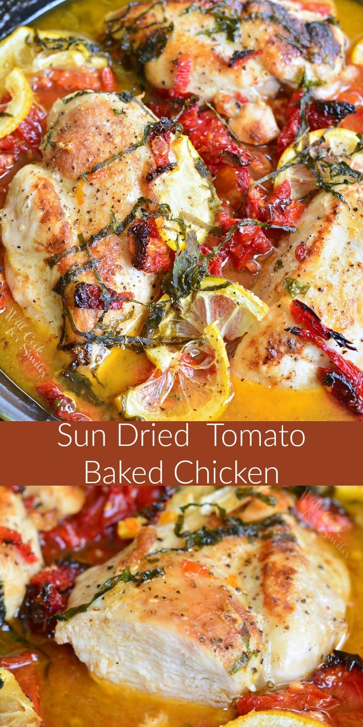 Sun-Dried Tomato Lemon Baked Chicken recipe collage 