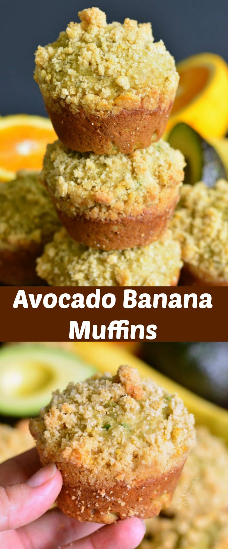 Avocado Banana Muffins collage