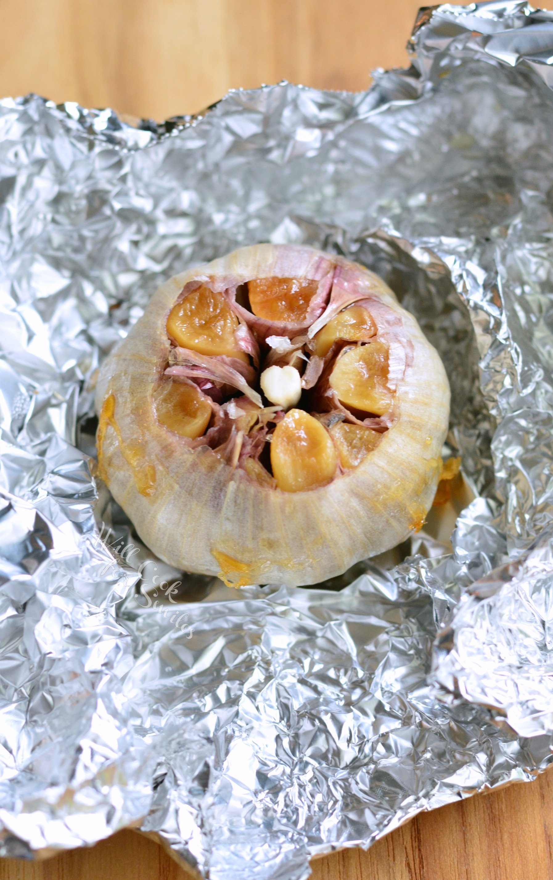 Roasted Garlic on tin foil 