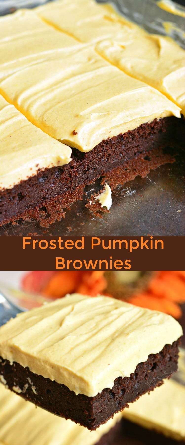 Frosted Pumpkin Brownie collage 