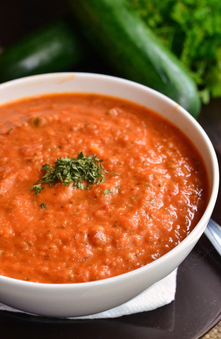 Zucchini Tomato Soup - Will Cook For Smiles