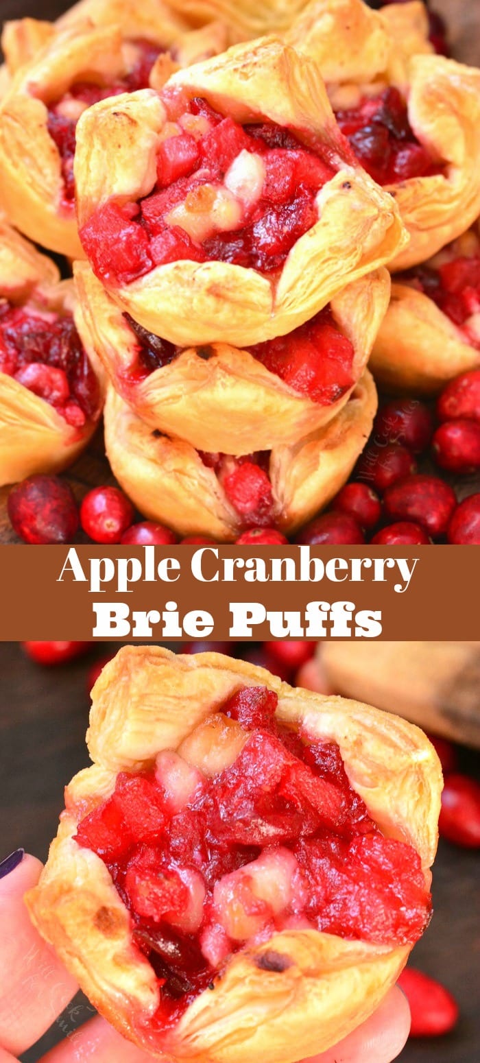 Apple Cranberry Brie Puff Pastry collage