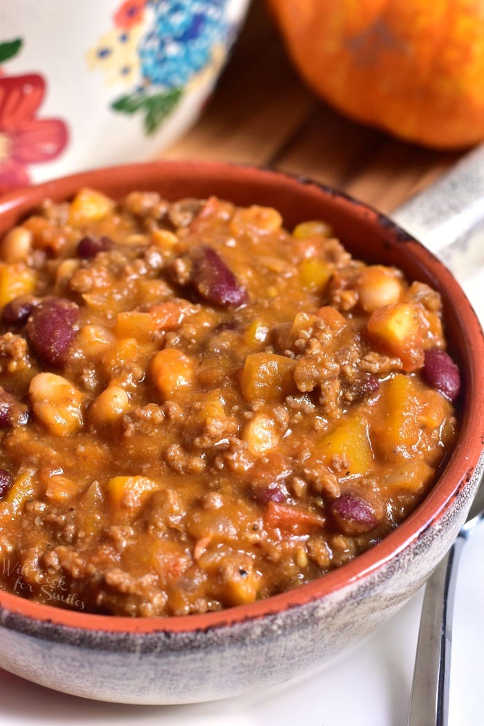 Pumpkin Chili in a bowl 