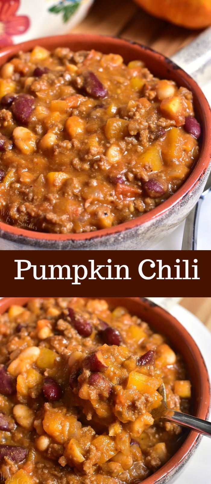 Pumpkin Chili bowl collage 