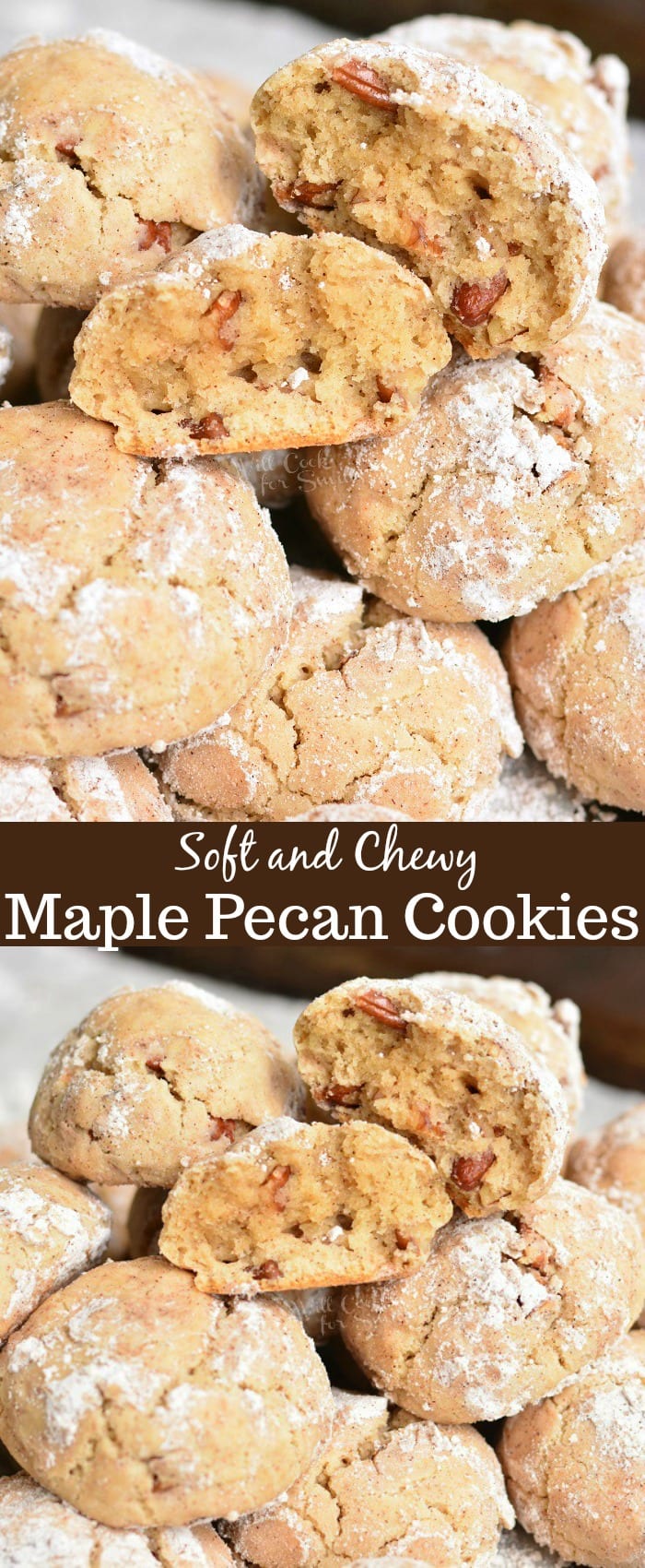 Soft Maple Pecan Cream Cheese Cookies collage 