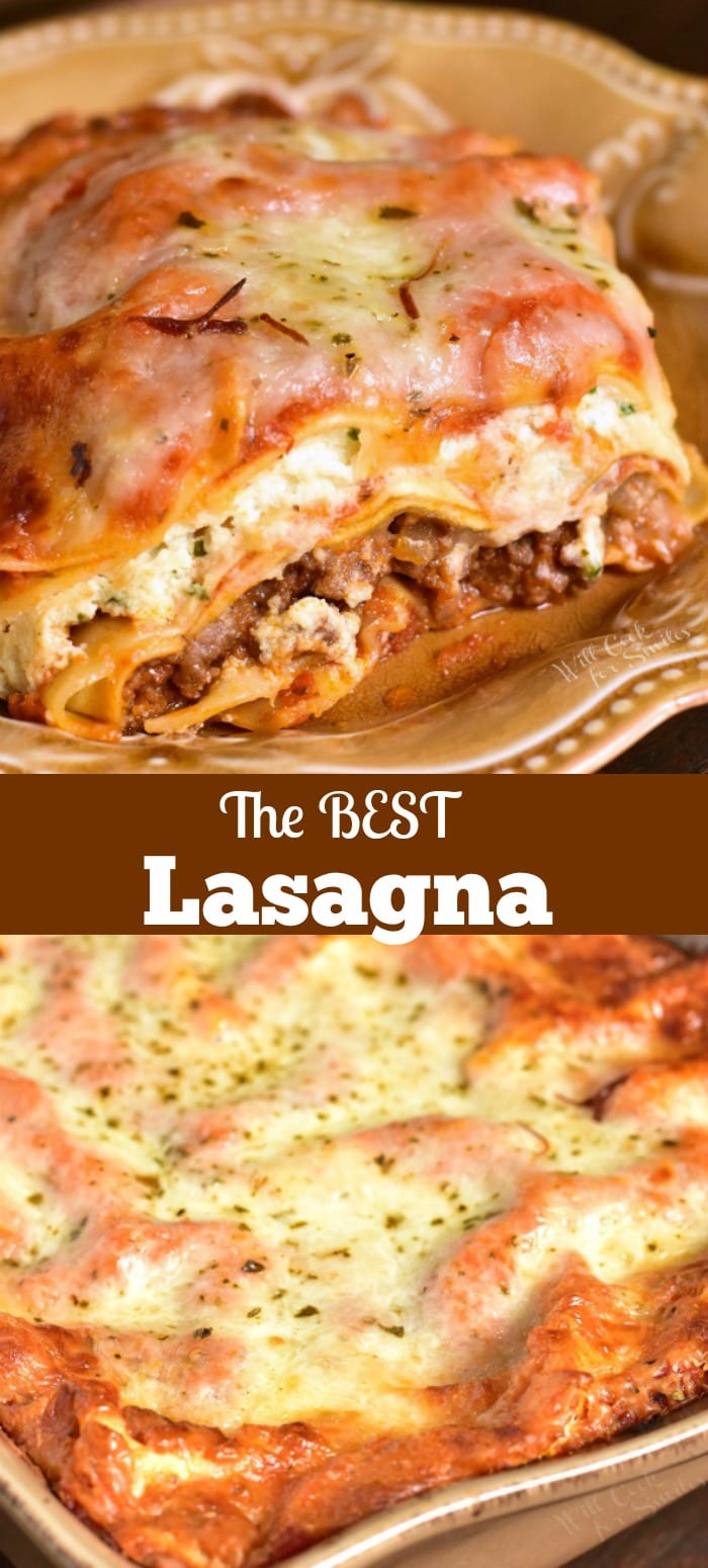 The BEST Lasagna recipe collage 