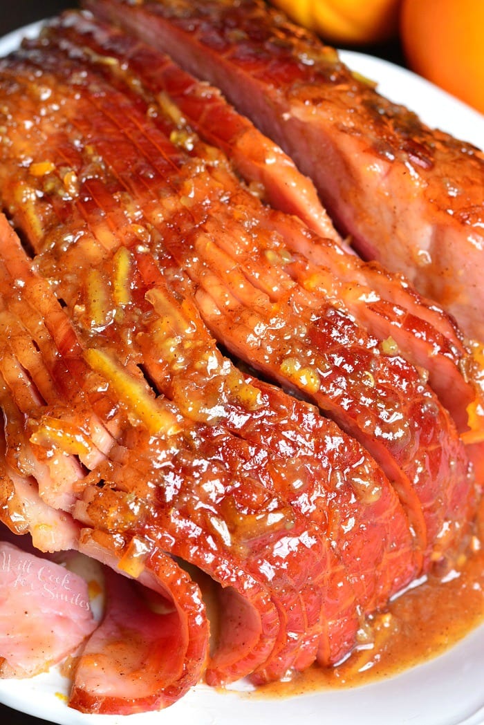 Baked Ham with Orange Honey Ham Glaze - Will Cook For Smiles
