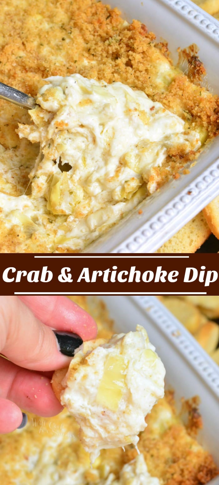 Creamy Crab and Artichoke Dip collage 