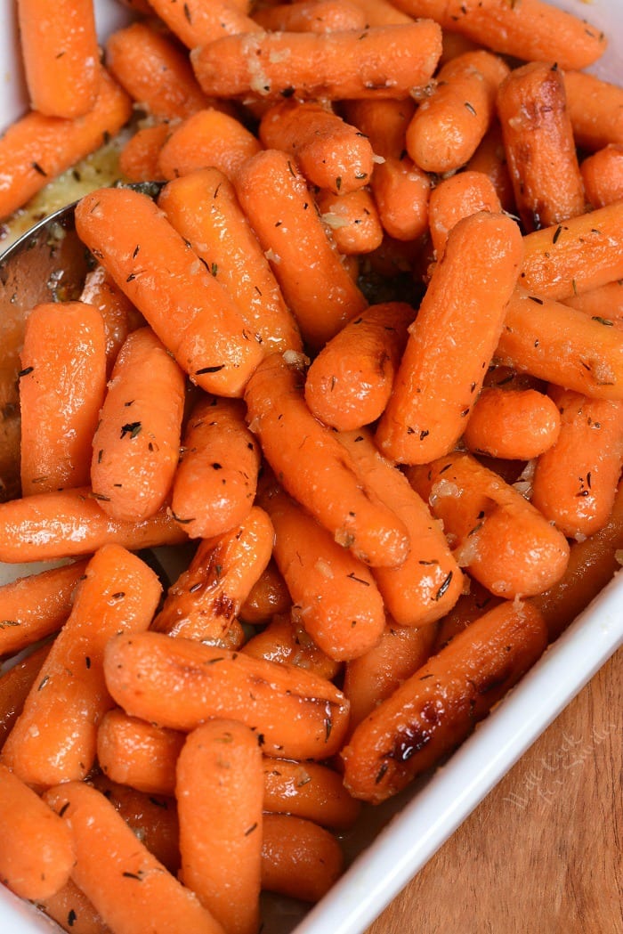 Carrots in a baking dish