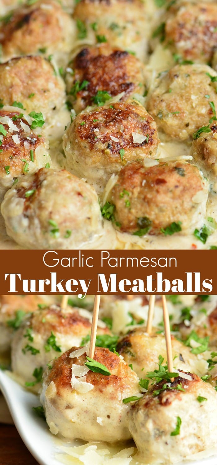 Garlic Parmesan Turkey Meatballs - Will Cook For Smiles