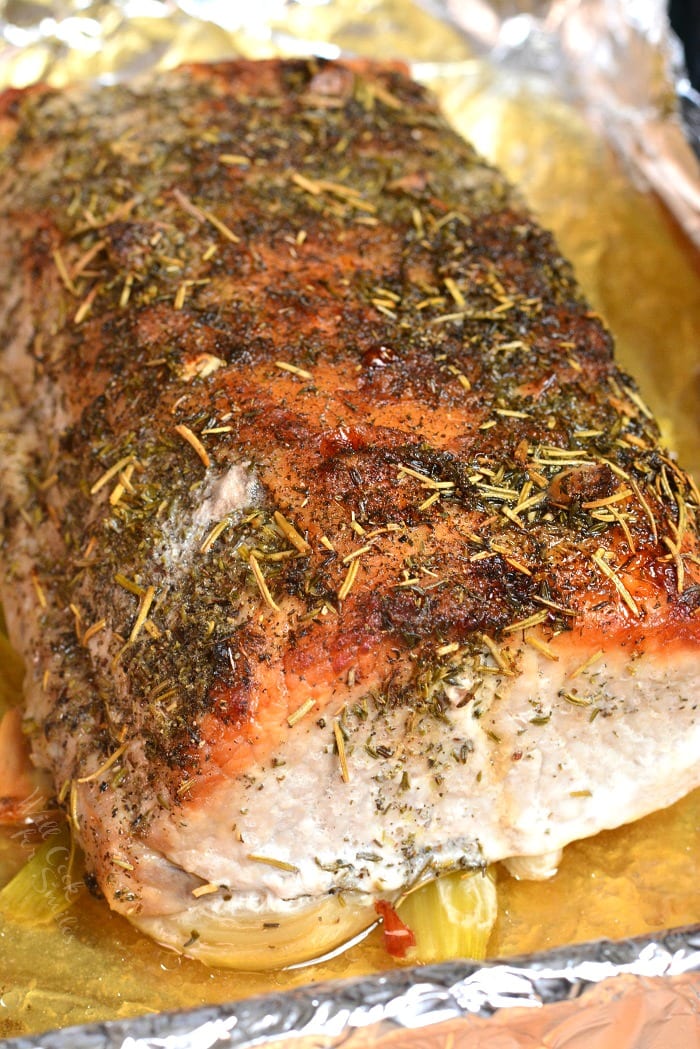 Pork Loin cooked on a baking sheet 
