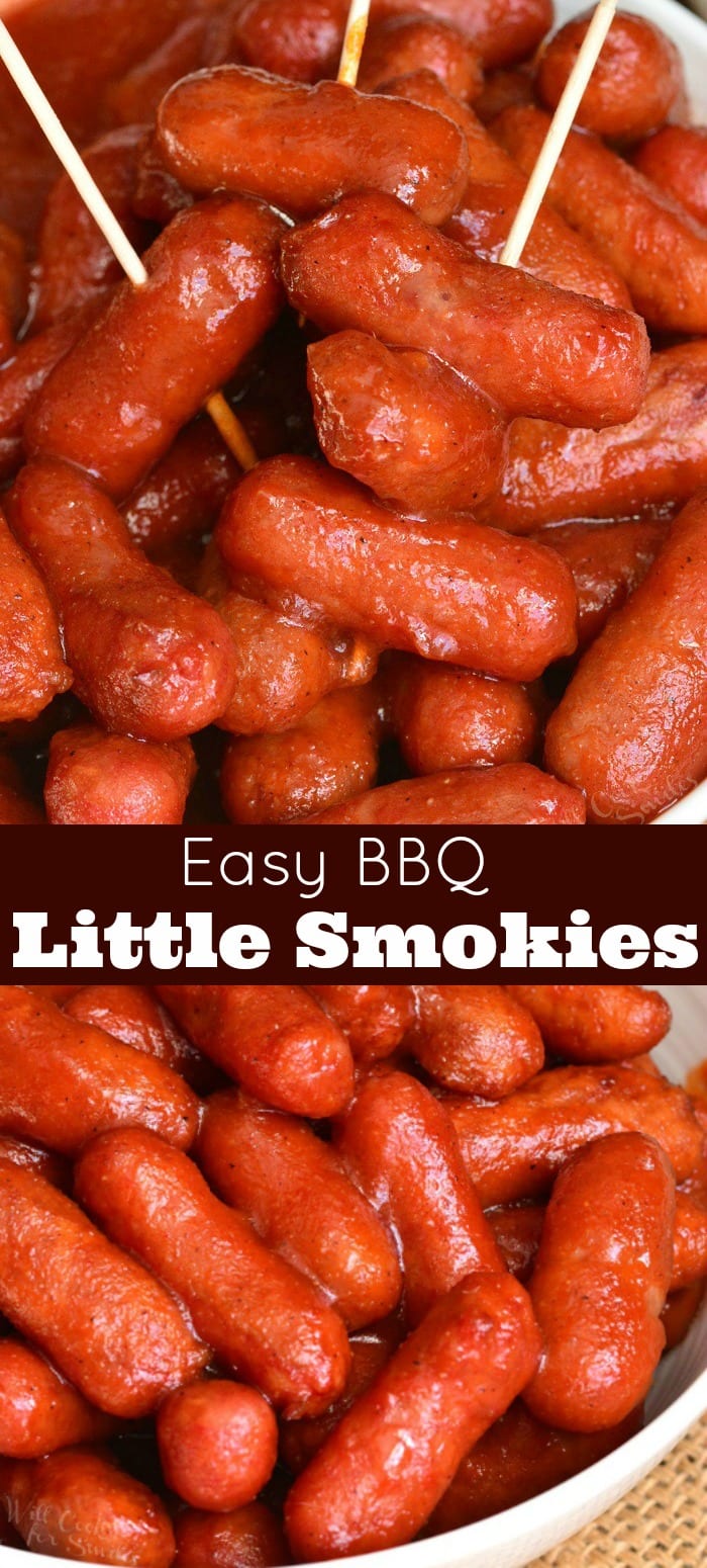 Little Smokies with BBQ Sauce collage 