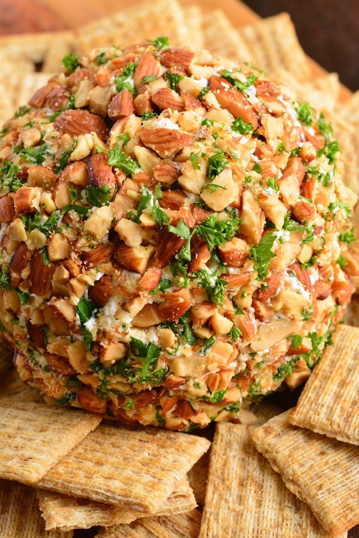 Cheese Ball with wheat thins 