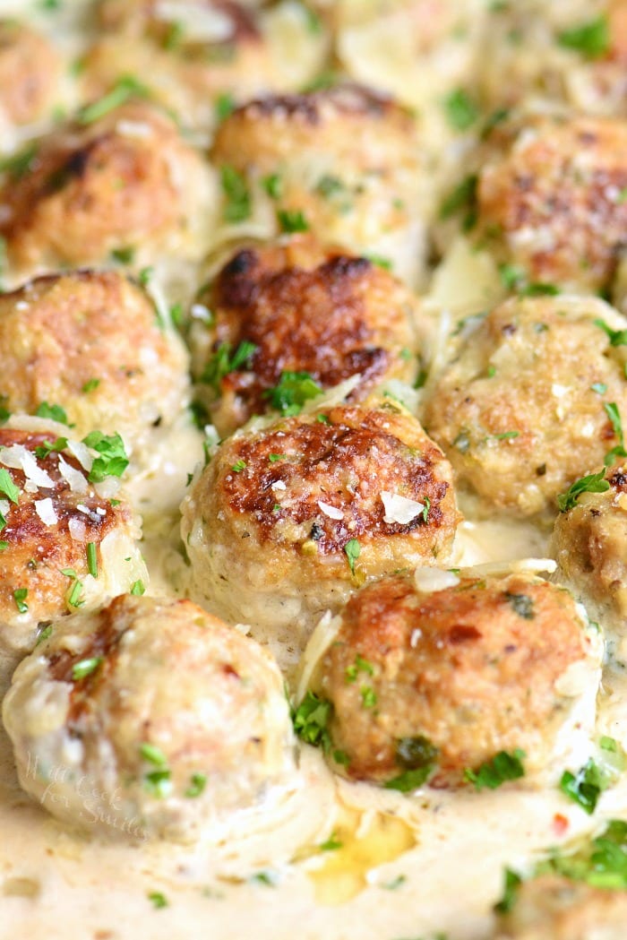 Garlic Parmesan Turkey Meatballs | Will Cook For Smiles | Bloglovin’