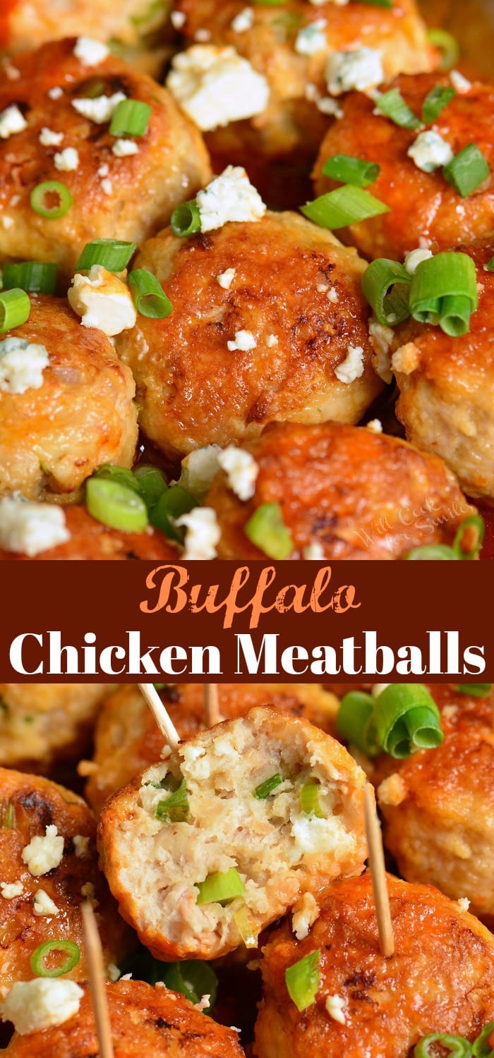 Buffalo Chicken Meatballs collage 