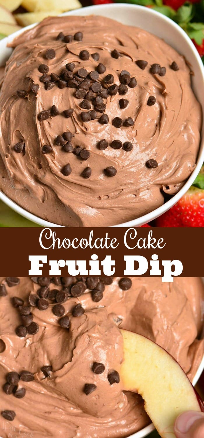 Chocolate Cake Fruit Dip collage 
