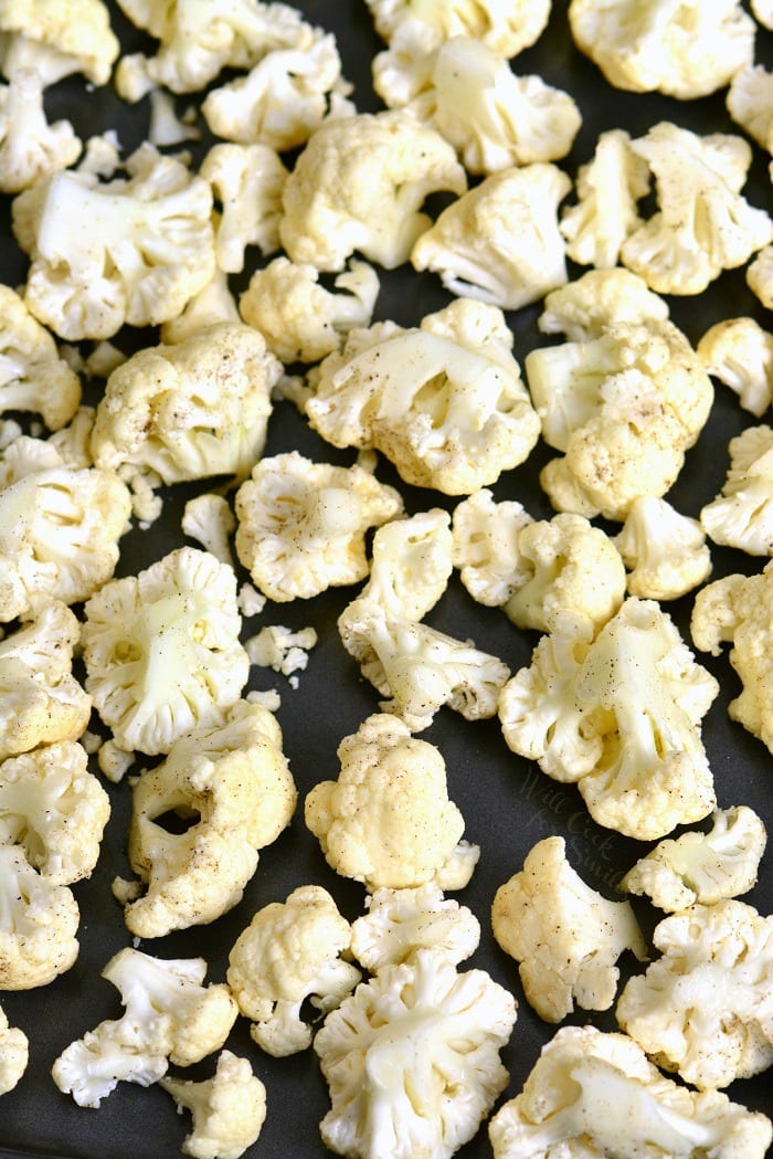  cauliflower on a baking sheet 