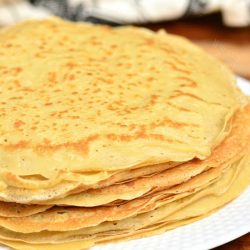 crepes on a plate stacked up.