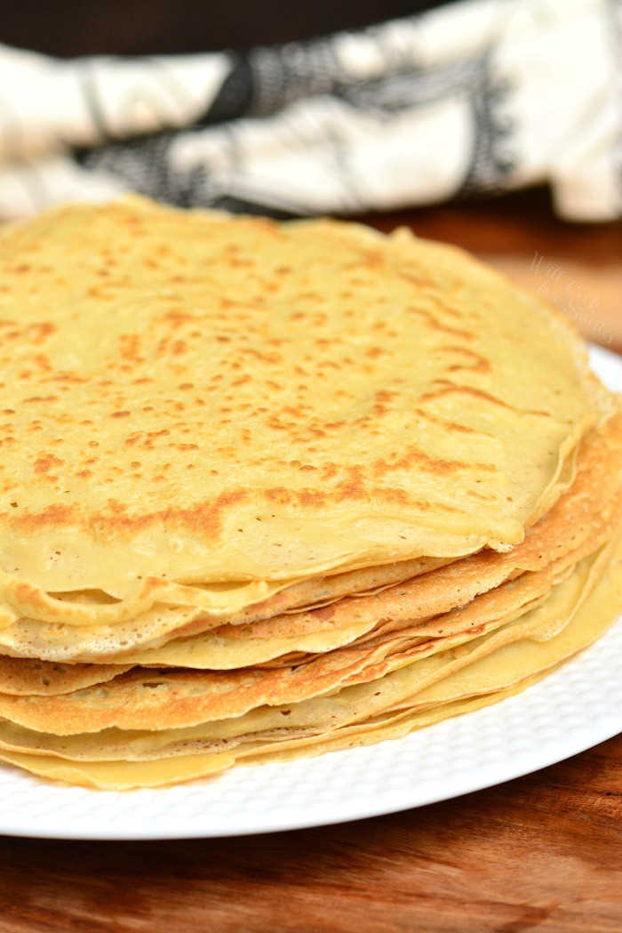 crepes on a plate stacked up.