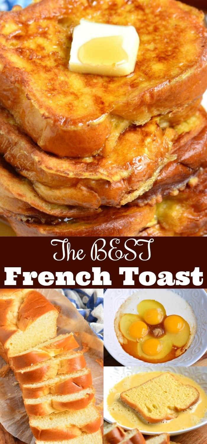 The BEST French Toast. This is the best French Toast recipe that features soft, buttery Brioche bread soaked in sweetened egg mixture. Perfect combination of plush and soft inside and crispy outside texture. #breakfast #bread #frenchtoast #brioche 