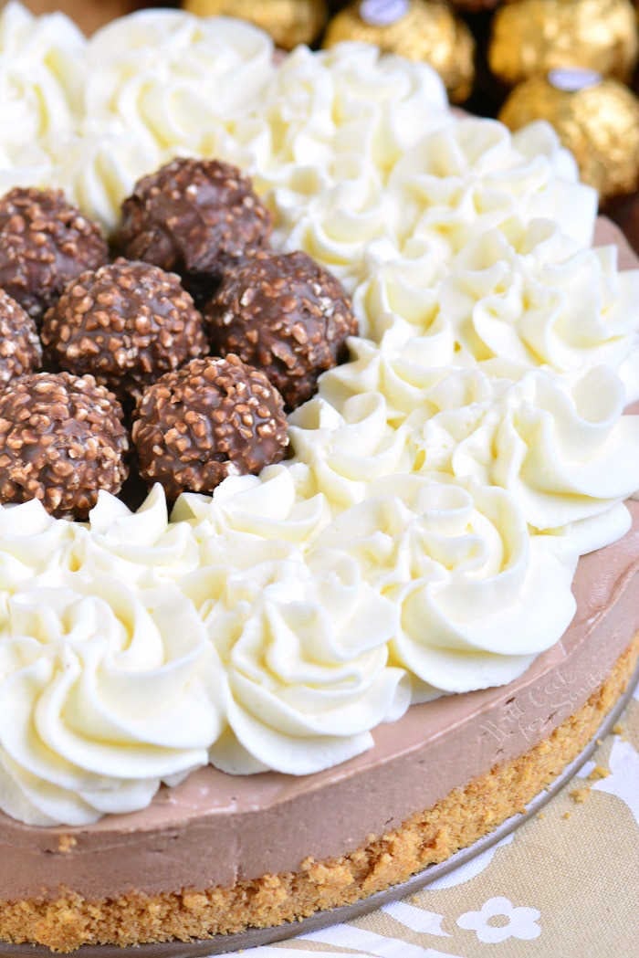 Nutella Cheesecake with whipped frosting.