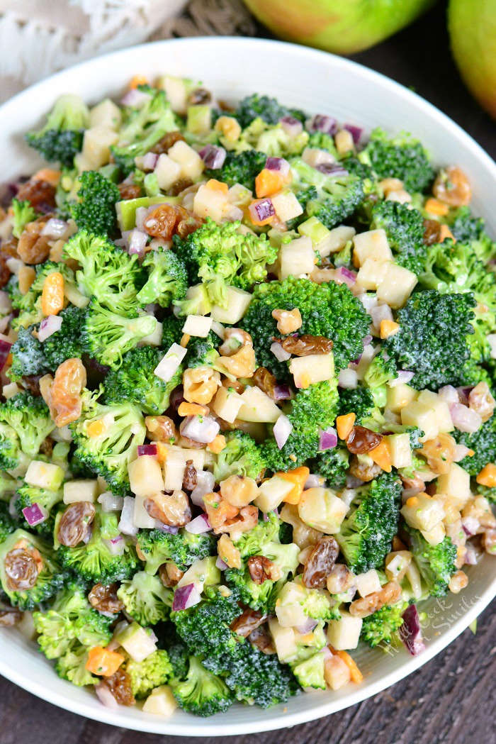The BEST Broccoli Salad in a serving bowl