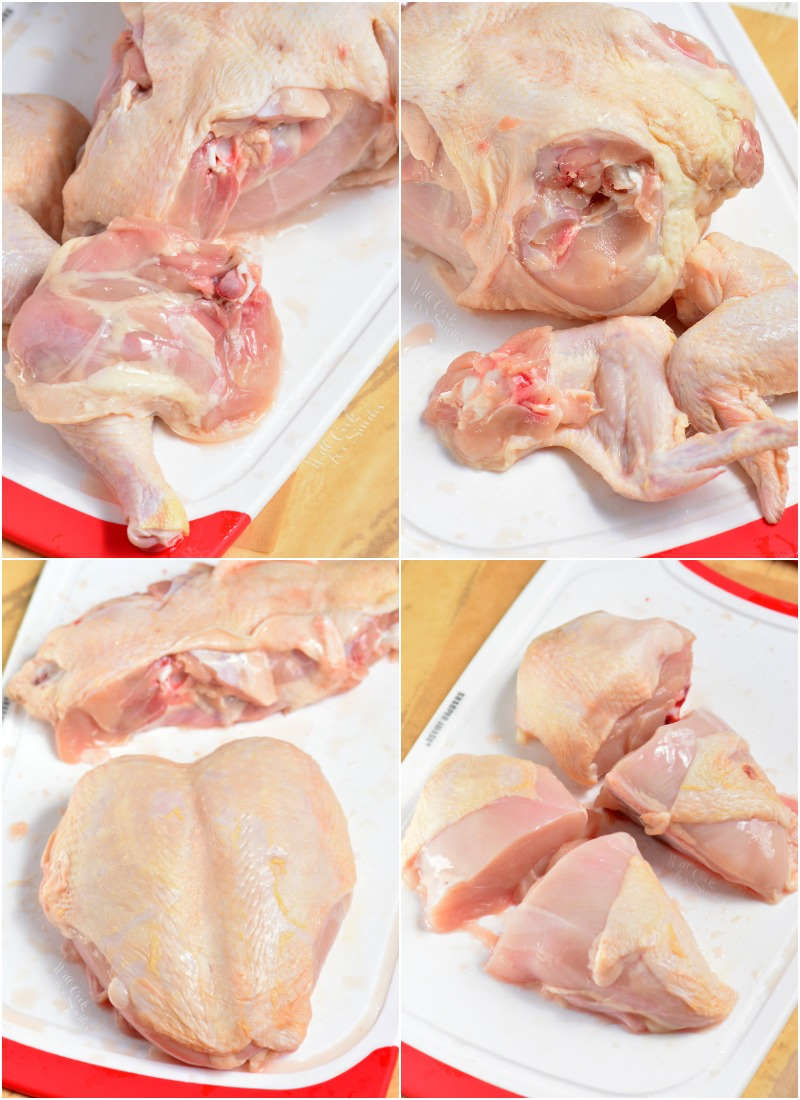 How to break down a chicken steps.