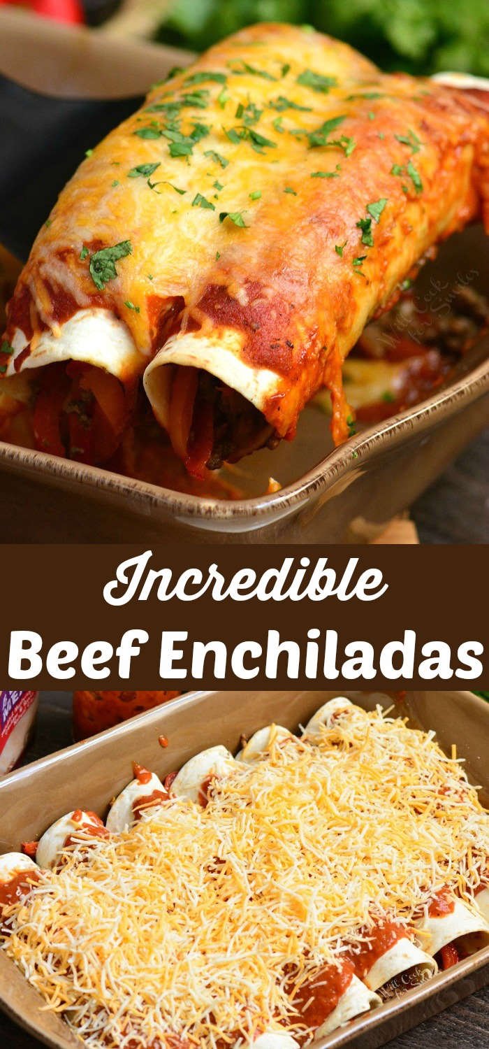 Beef Enchiladas photo collage 