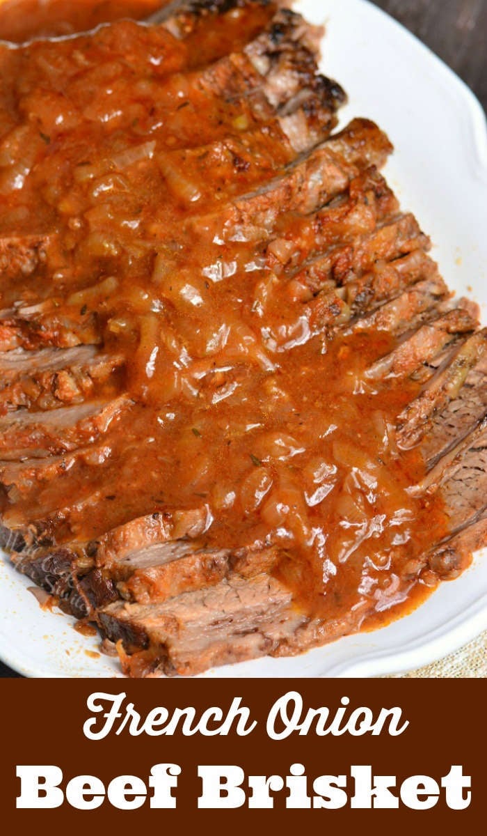 cooked beef brisket on a serving platter.