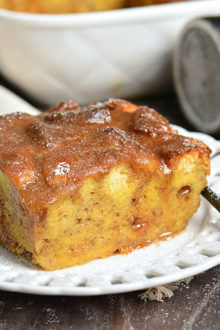 French Toast Casserole is so comforting and made with simple ingredients. Made with Brioche, sweet egg mixture, and topped with an easy sweet cinnamon butter syrup. 