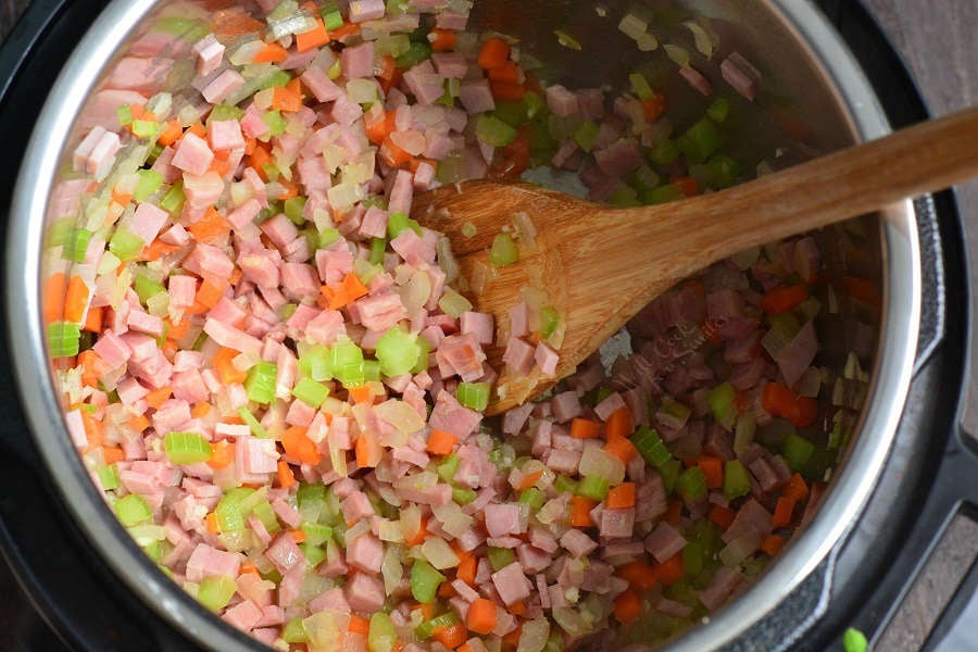 Instant Pot Ham and Bean Soup. This soup is made with leftover ham, navy beans, and a simple combination of veggies and spices.