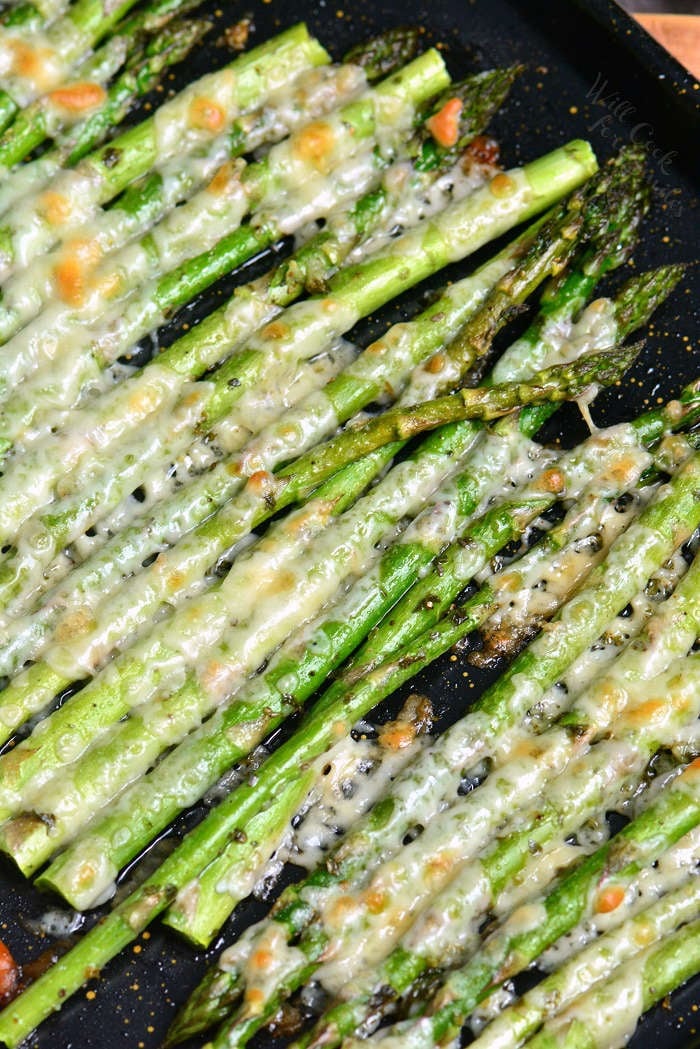 Roasted Asparagus is a simple side dish that will be ready in less than 20 minutes. It's made with addition of Italian flavors like oregano, parsley, and Parmesan cheese.