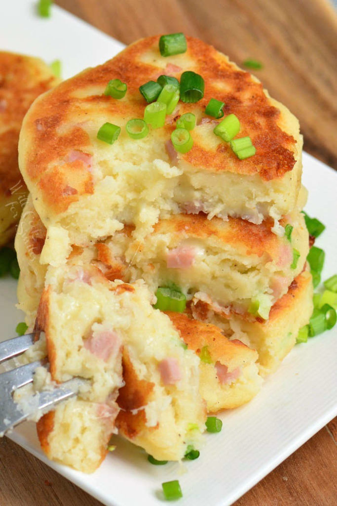 Ham and Cheese Mashed Potato Cakes Will Cook For Smiles