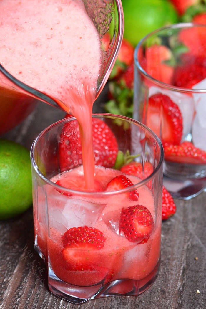 Agua Fresca. A perfect summer drink with refreshing blend of strawberries, water, sugar, and lime juice is a great light alternative to juices and sodas.