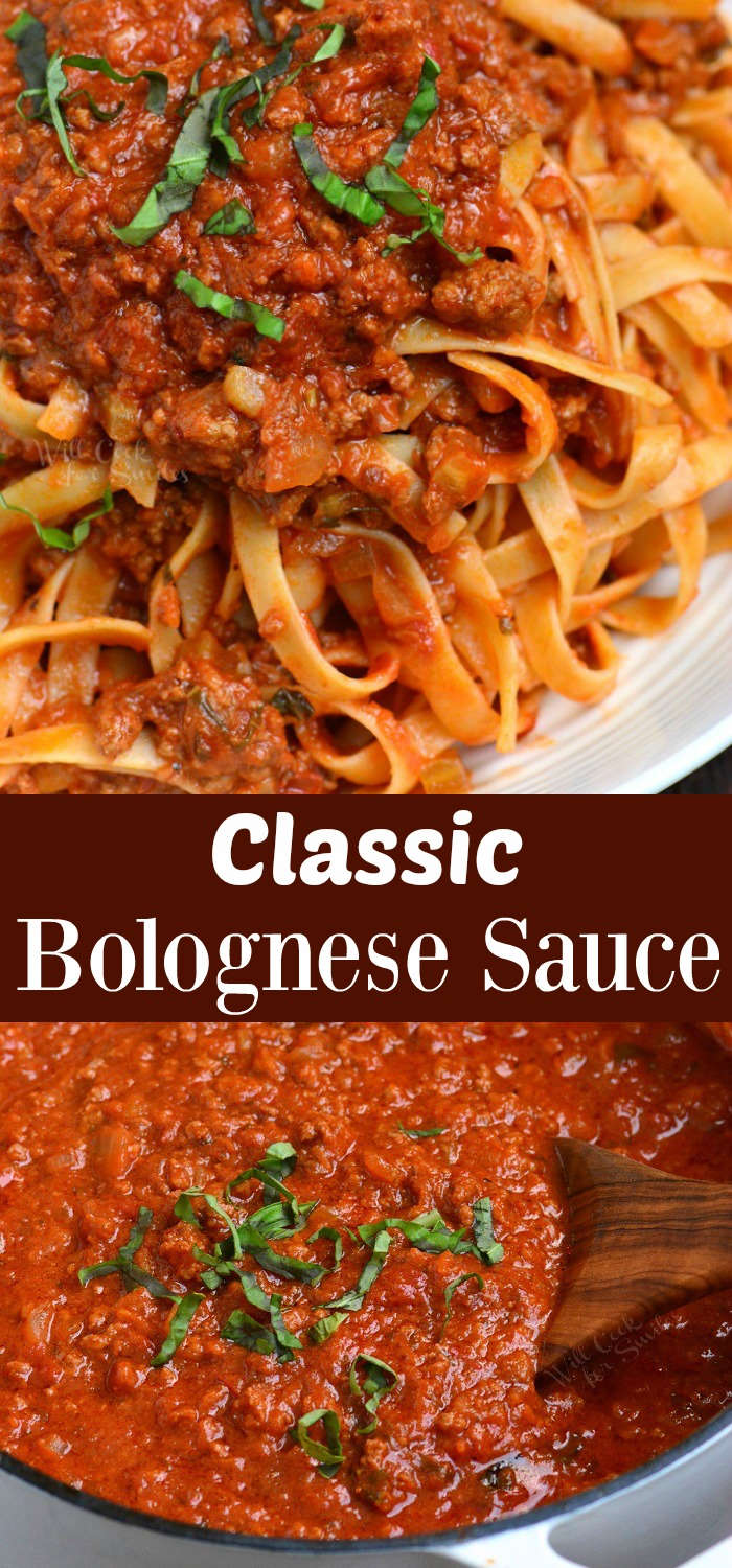 Homemade Bolognese Sauce in a stock pot 