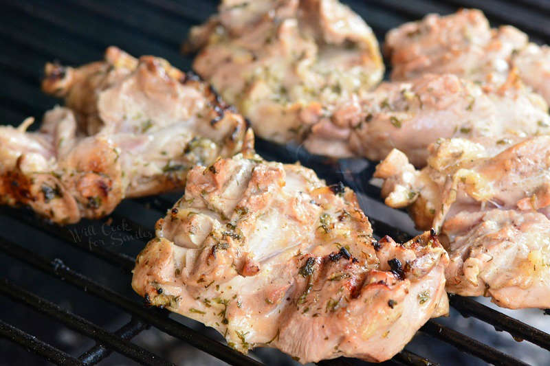Grilling Greek Chicken