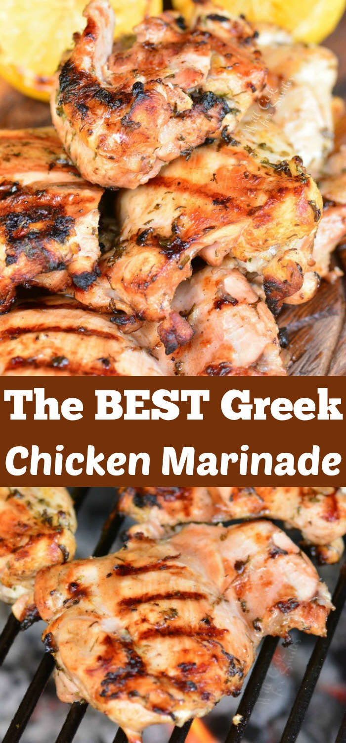 Greek Chicken Marinade with Grilled Chicken collage 