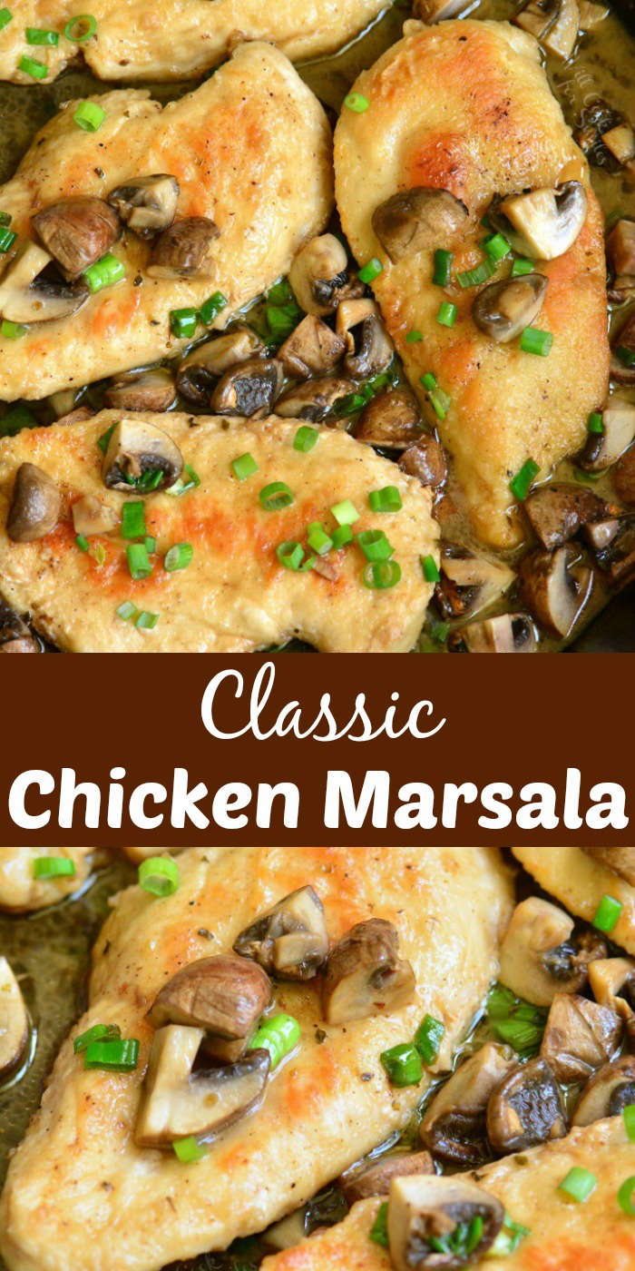 Chicken Marsala collage