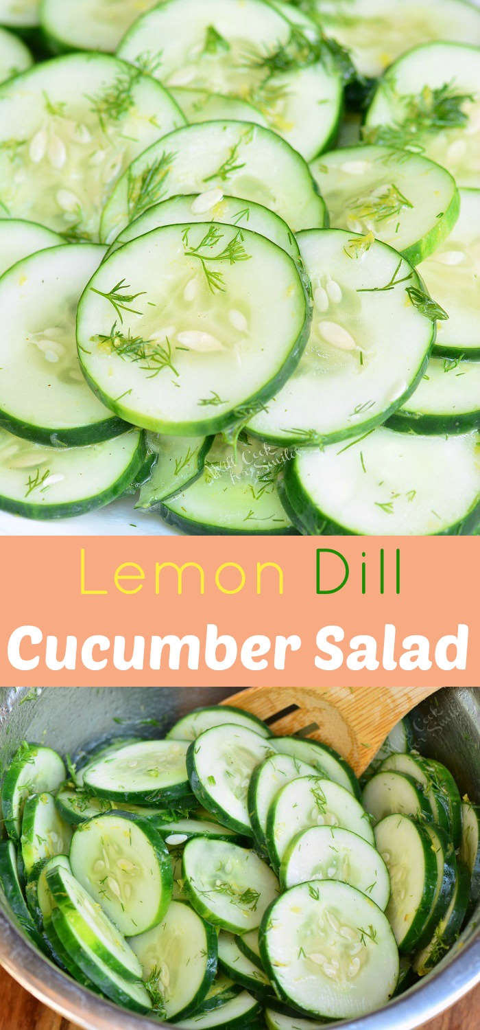 Cucumber salad recipe collage 