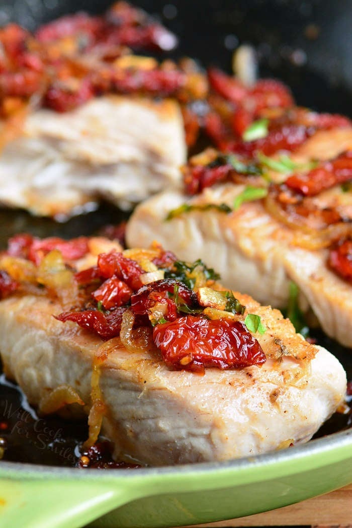 easy mahi mahi in a cast iron pan 