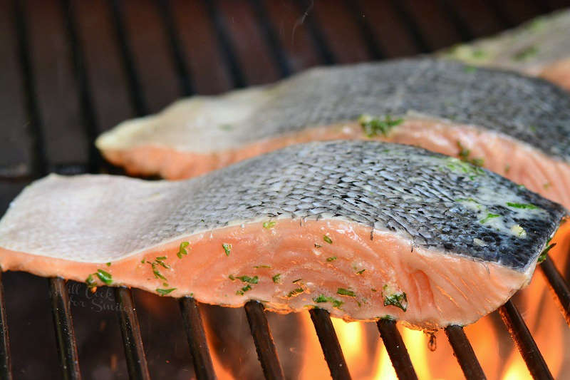 salmon on the grill