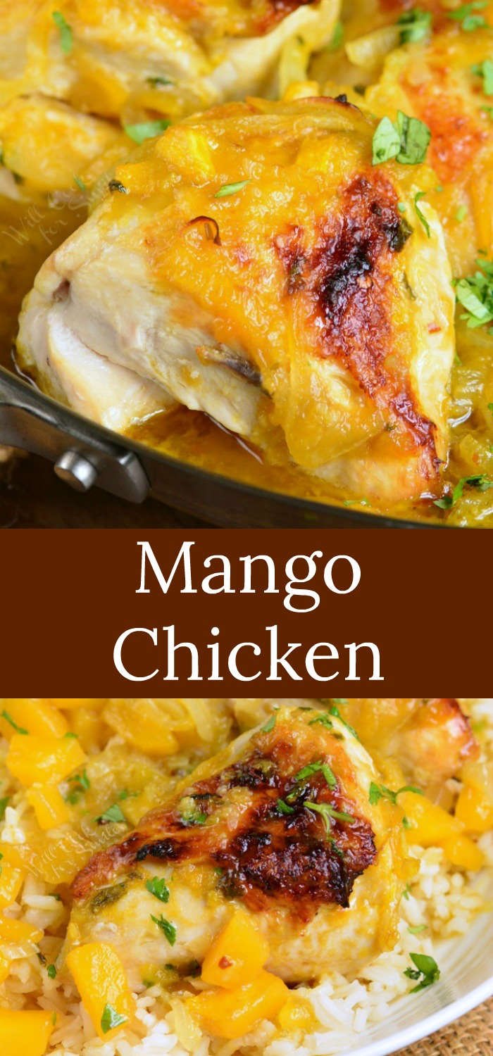 Mango chicken collage