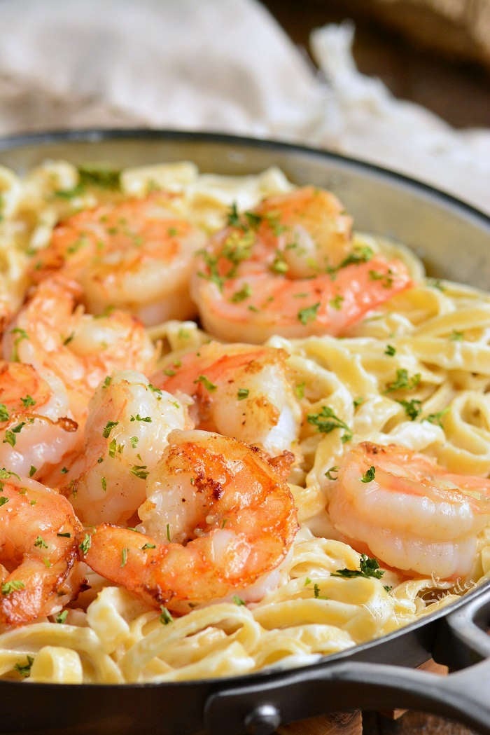 Easy shrimp alfredo in a pot 