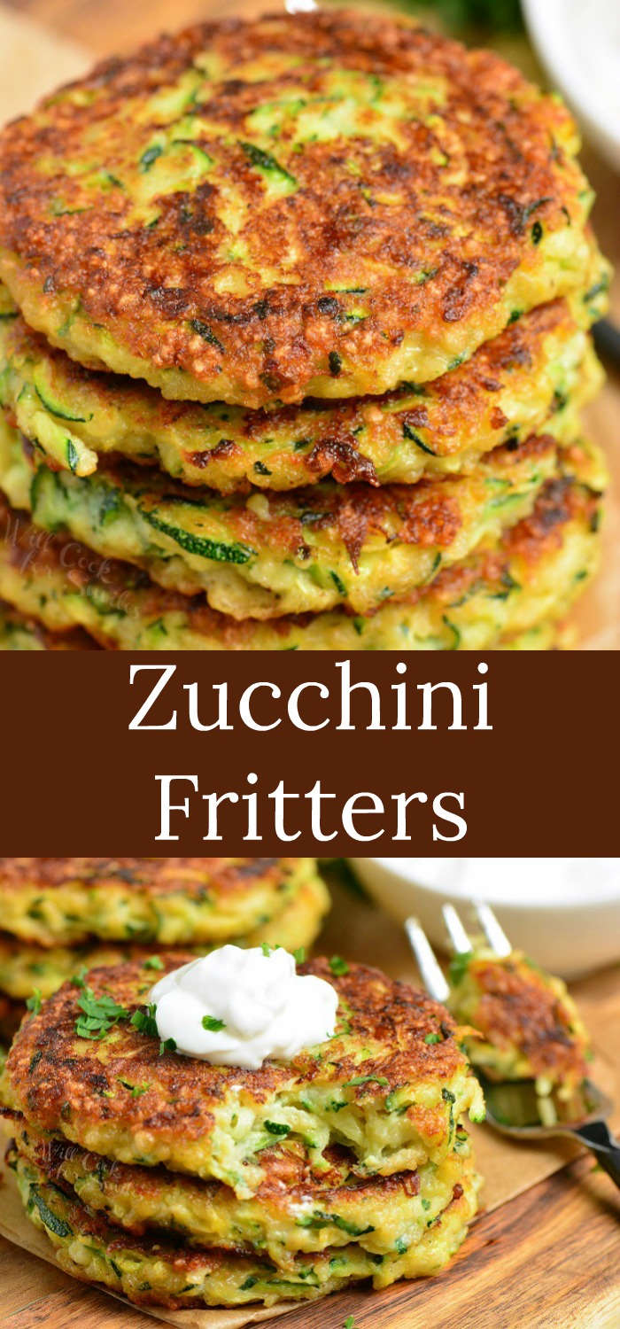 zucchini fritters collage