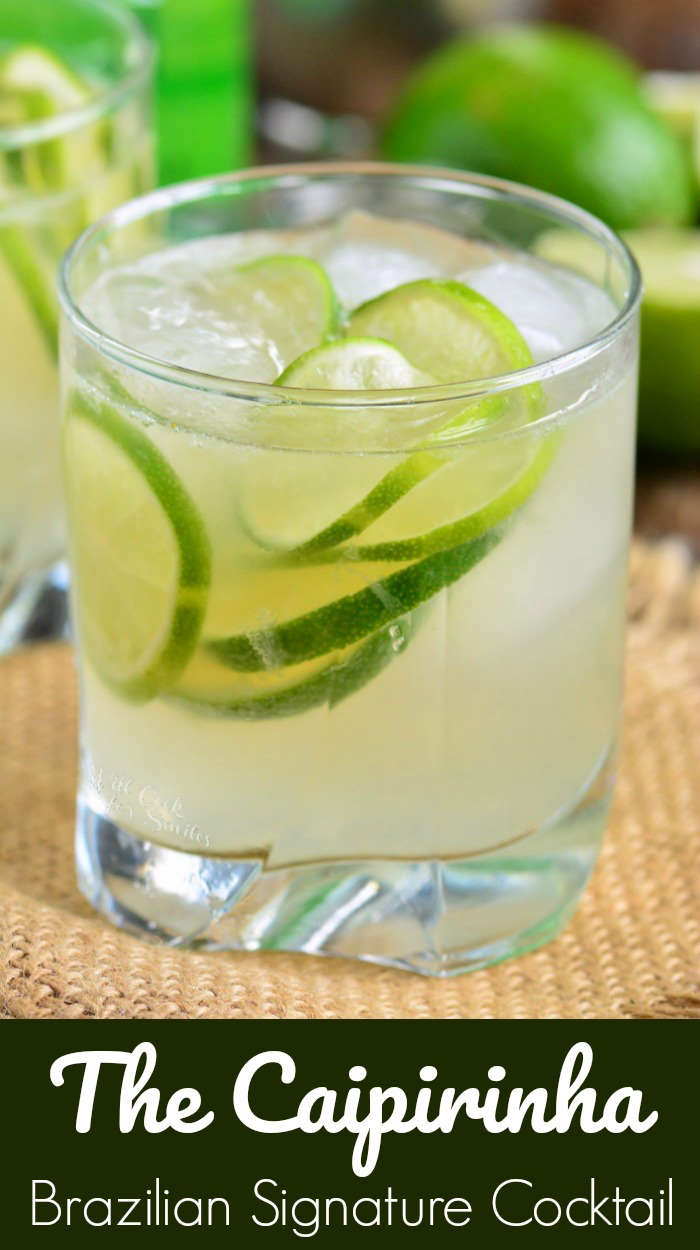 Caipirinha recipe in a glass cup 