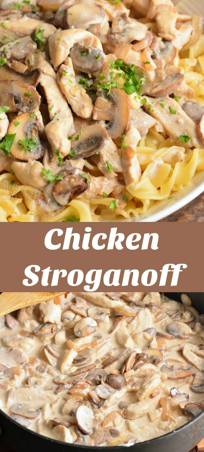 chicken stroganoff collage
