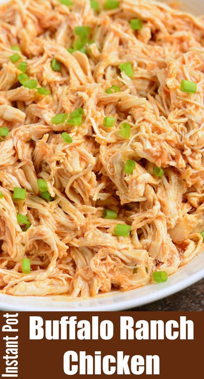 buffalo shredded chicken in a bowl 