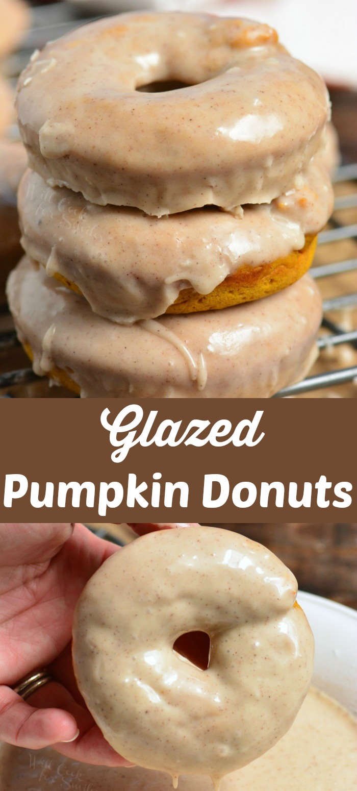 pumpkin donuts collage