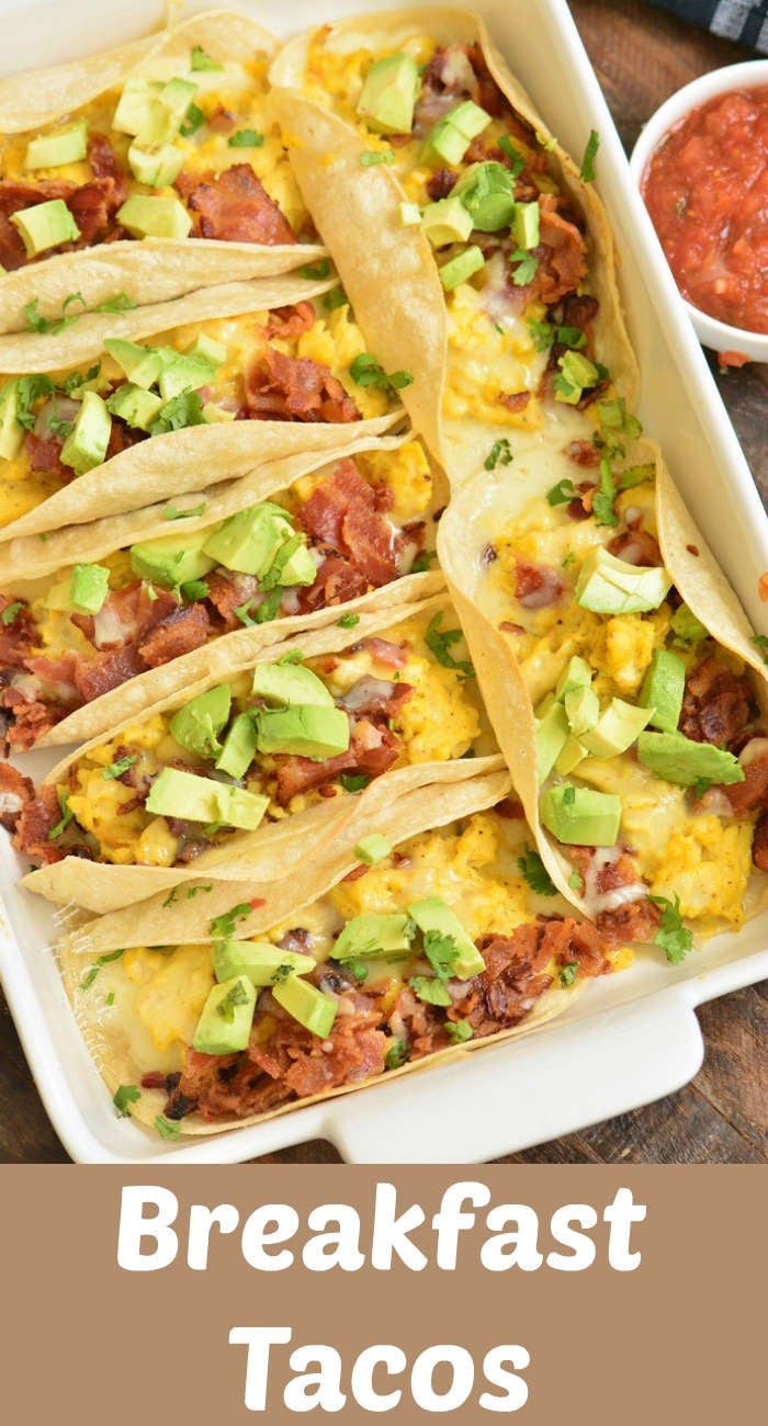 breakfast tacos in a casserole pan 